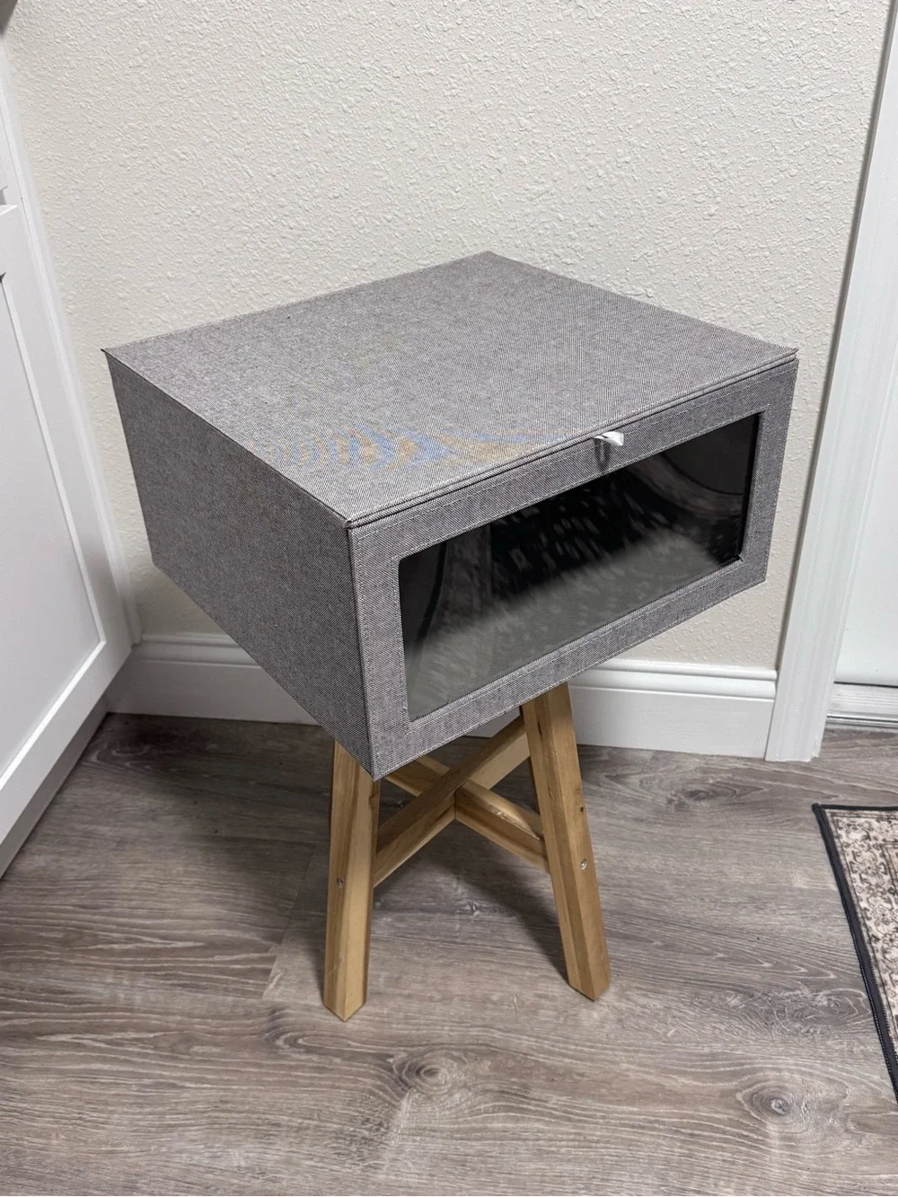 The Container Store Cambridge Drop-Front Sweater Box Grey EUC